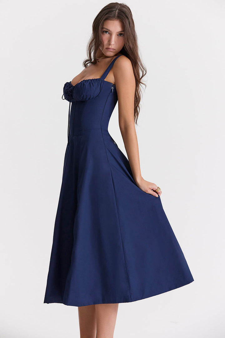 Bustier Detaylı Midi Elbise