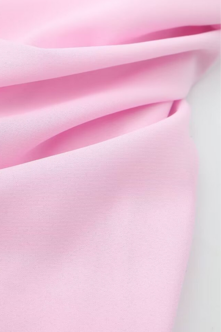 Tek Omuz Volanlı Mini Elbise – Pembe
