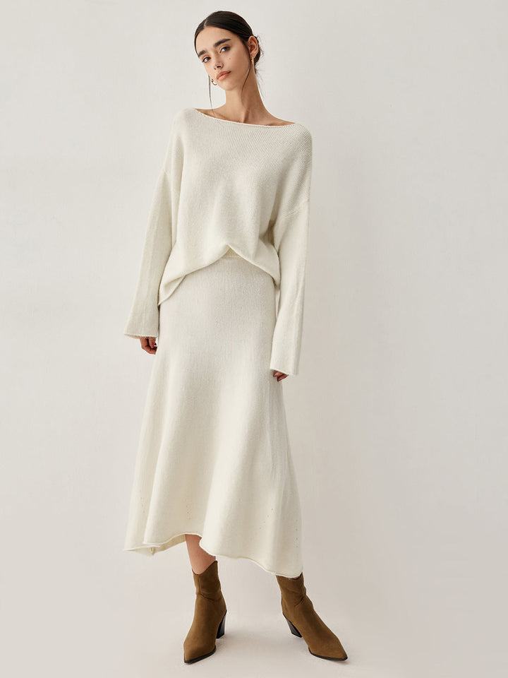 Salaş Triko Oversize Kazak – Ekru