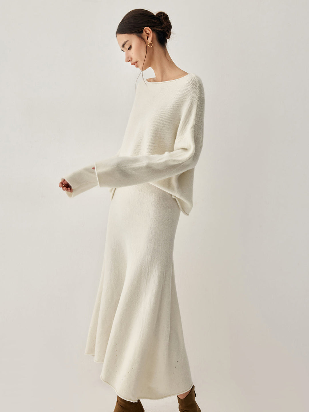 Salaş Triko Oversize Kazak – Ekru
