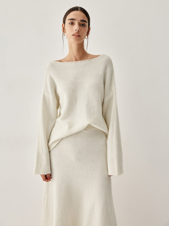 Salaş Triko Oversize Kazak – Ekru