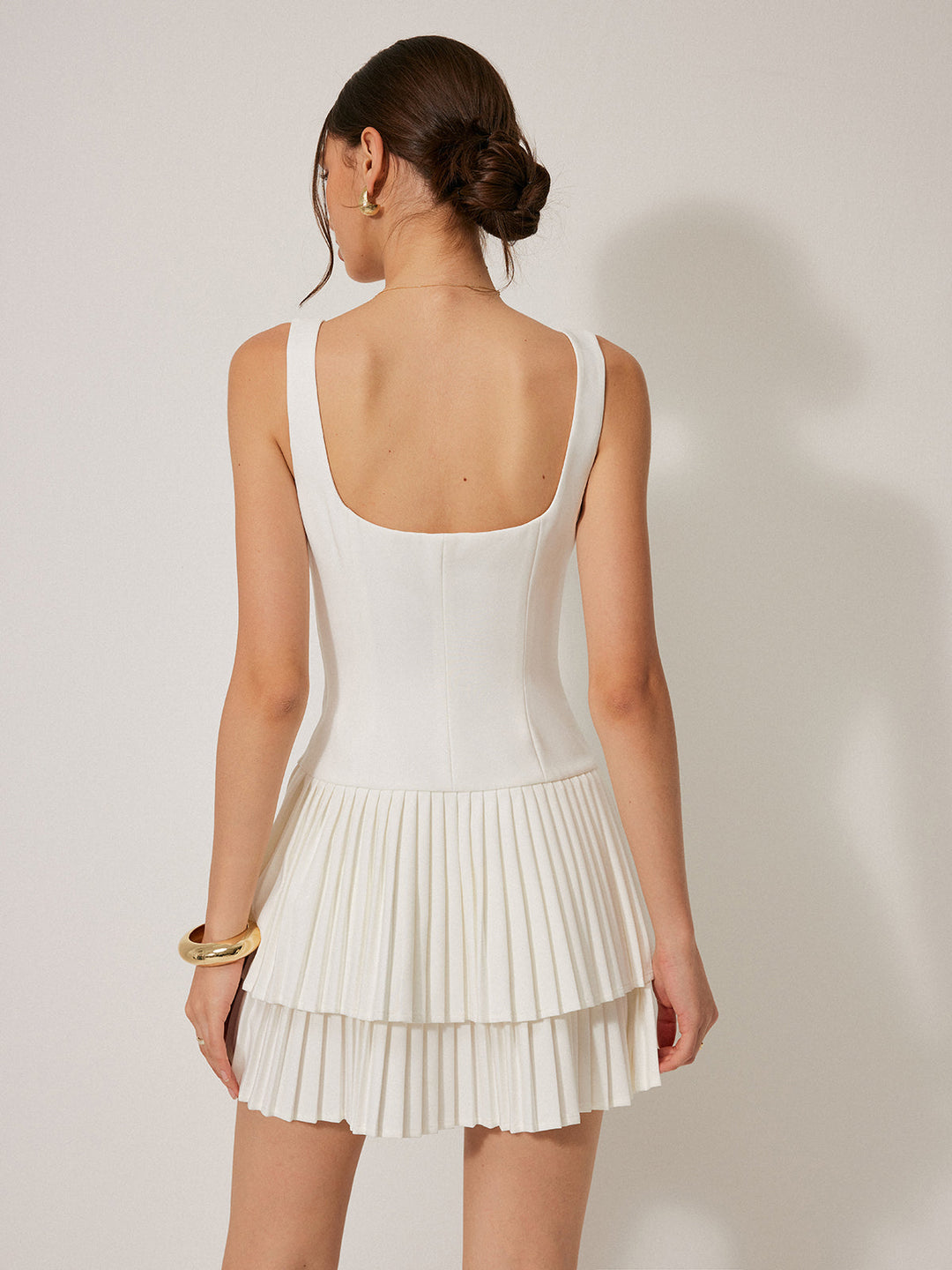 Pilili Mini Elbise – Ekru