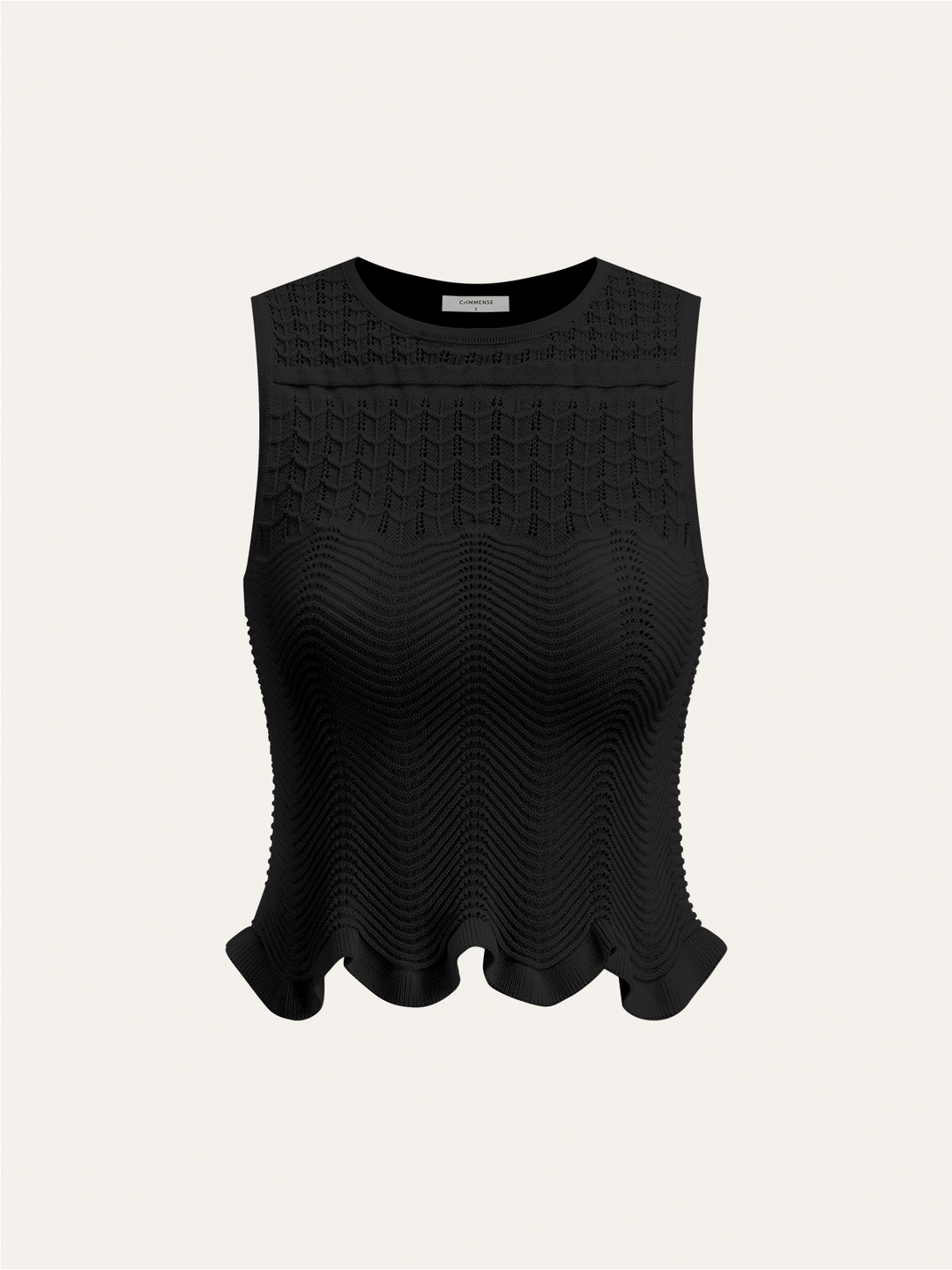 Ajurlu Triko Kolsuz Örme Bluz – Mint