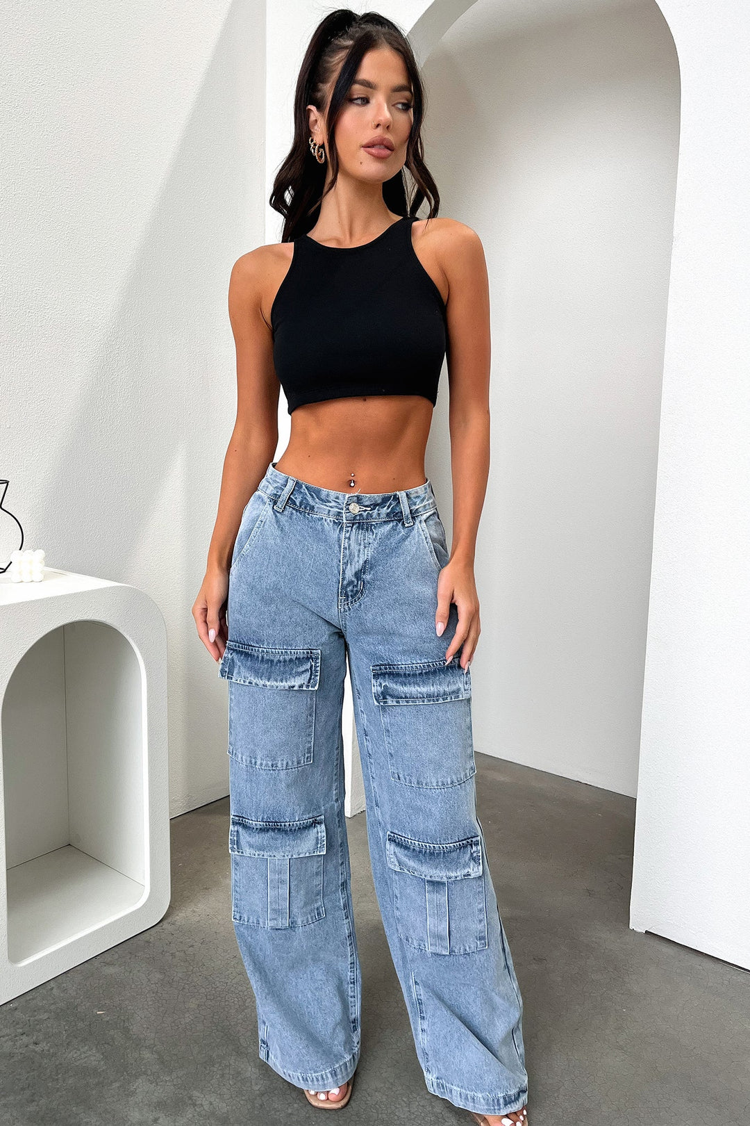Adelina Crop - Siyah