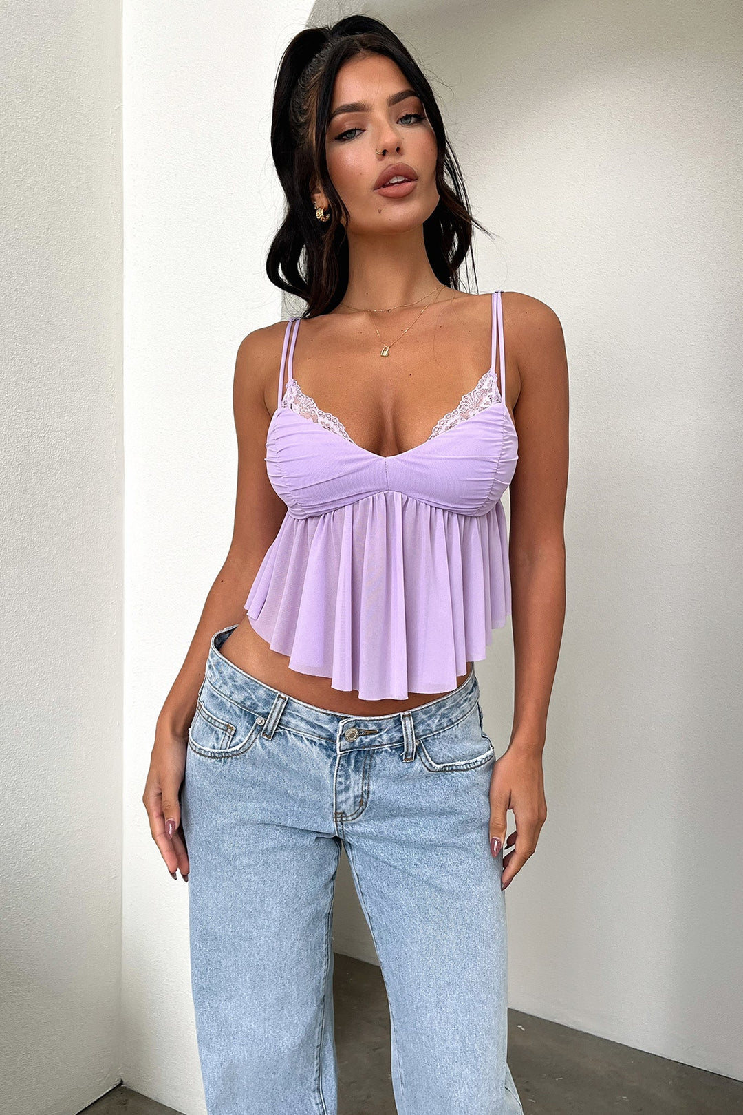 Alaria Crop - Leylak rengi