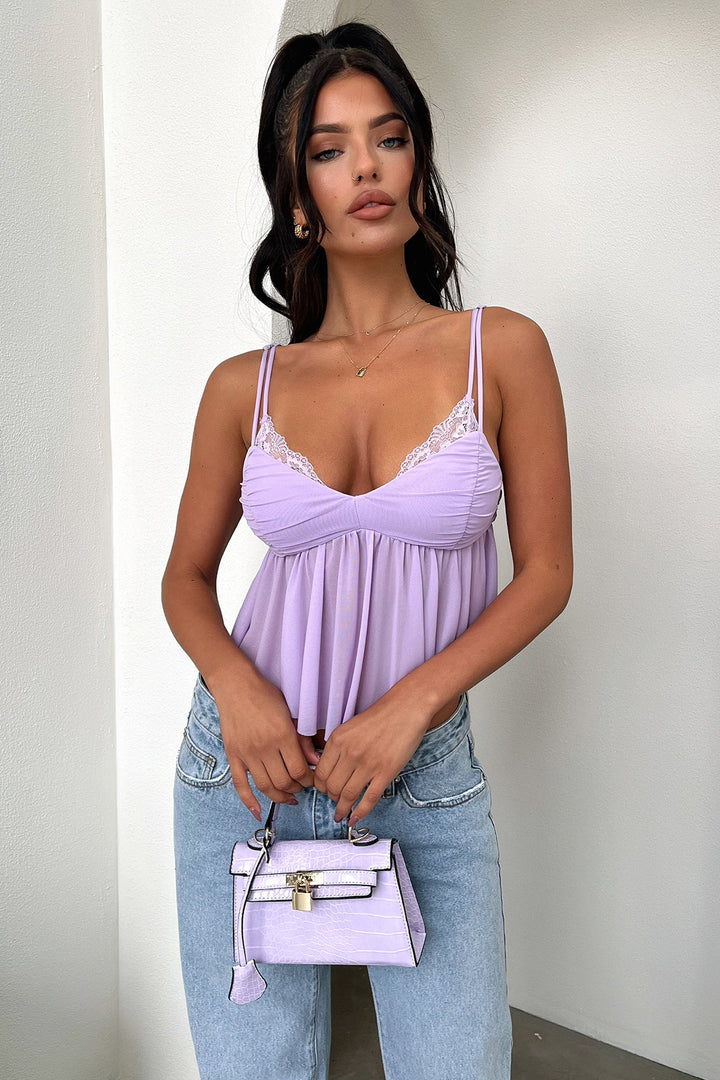 Alaria Crop - Leylak rengi