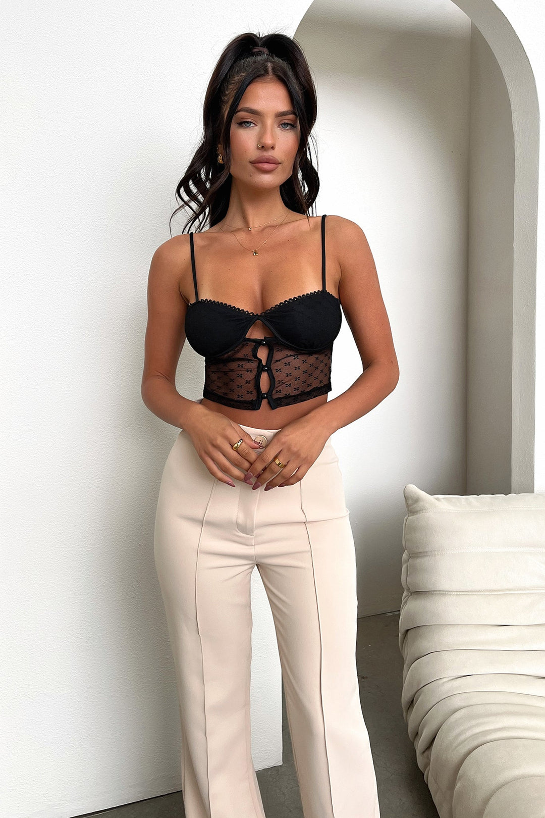 Kacey Crop - Siyah