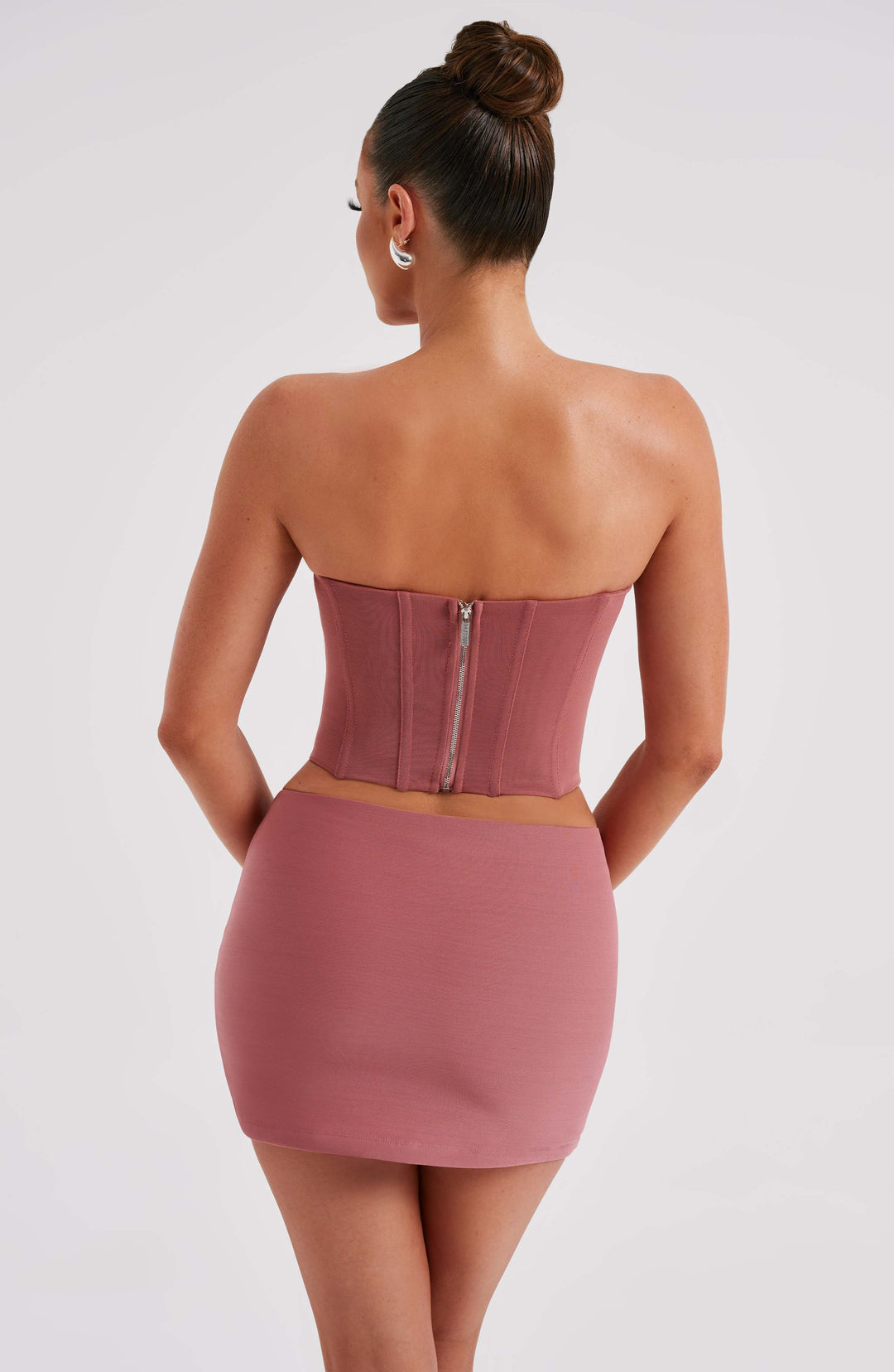 Straplez Korsaj Detaylı Body – Gül Kurusu