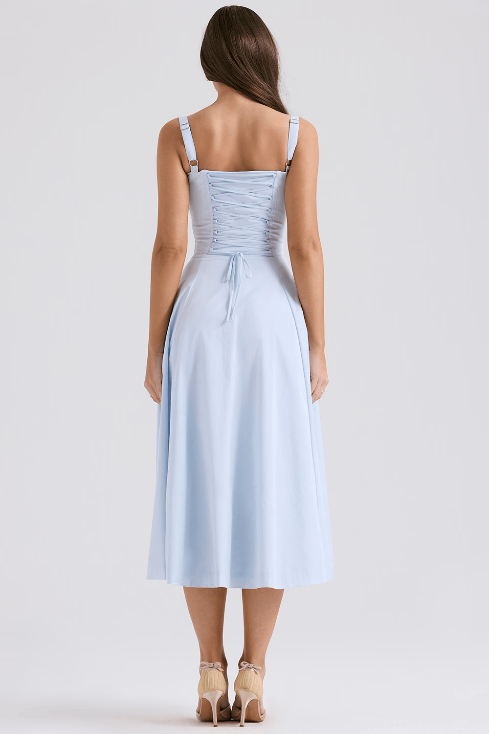 Bustier Detaylı Midi Elbise