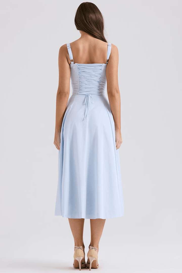 Bustier Detaylı Midi Elbise