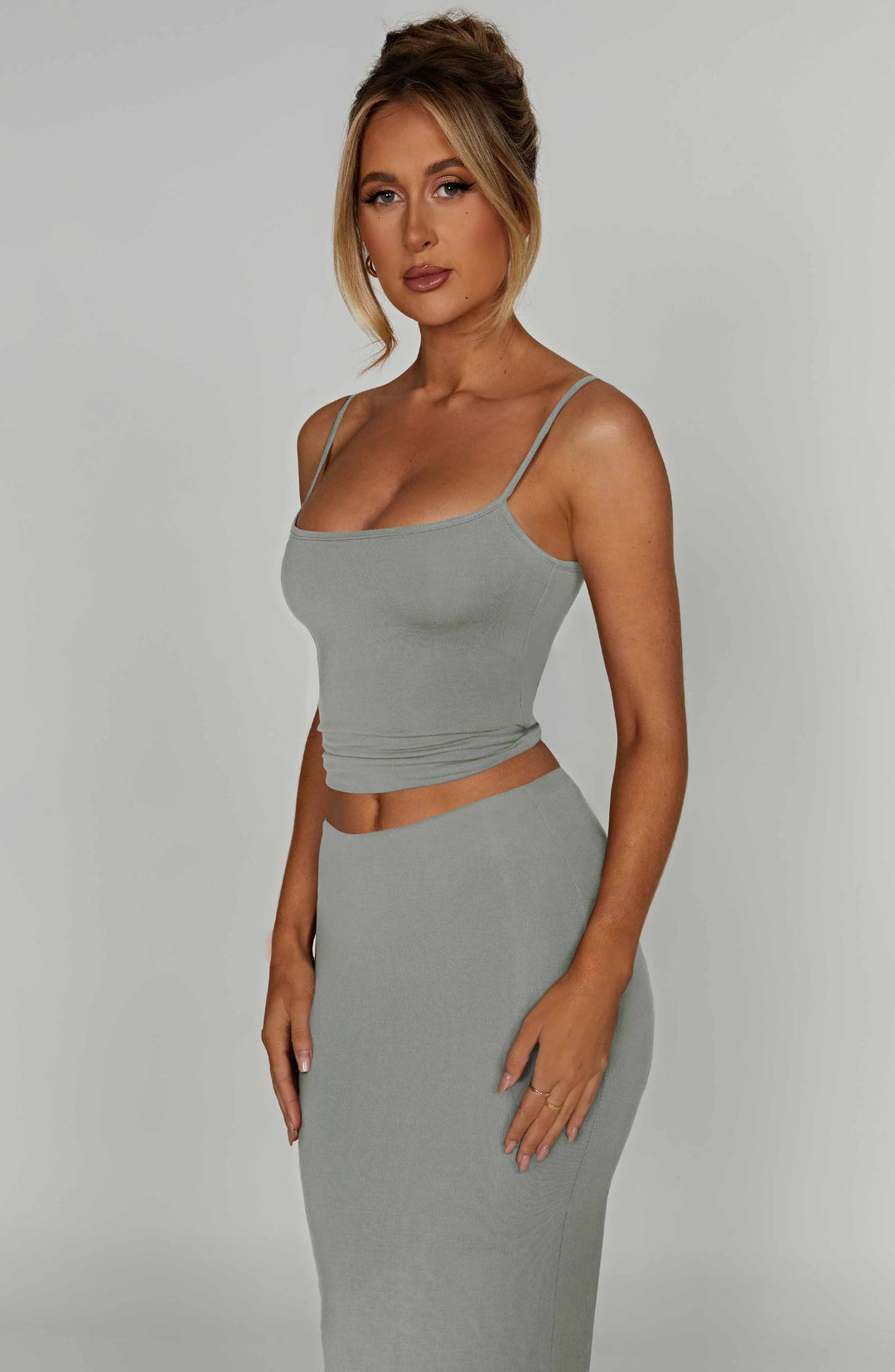 İnce Askılı Fit Kesim Crop Top – Mint