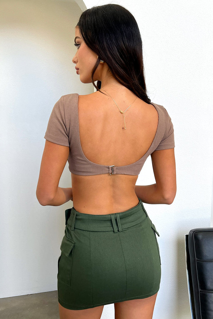 Sharna Crop - Kahverengi