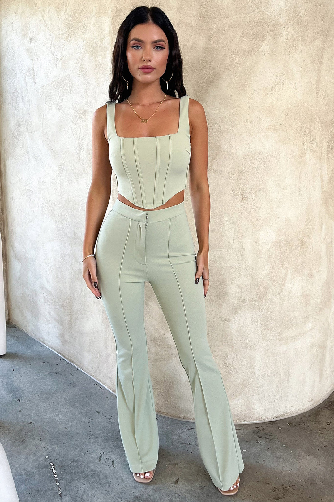 Token Corset Top - Adaçayı