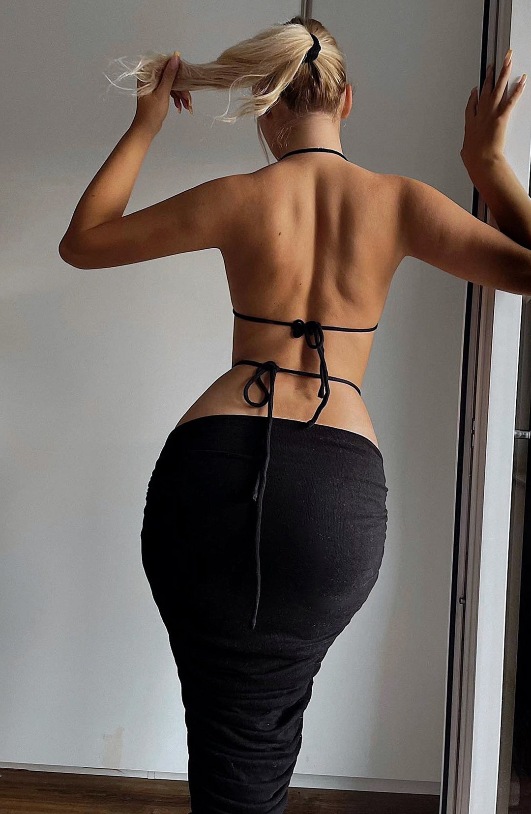 İp Detaylı Straplez Büstiyer – Siyah