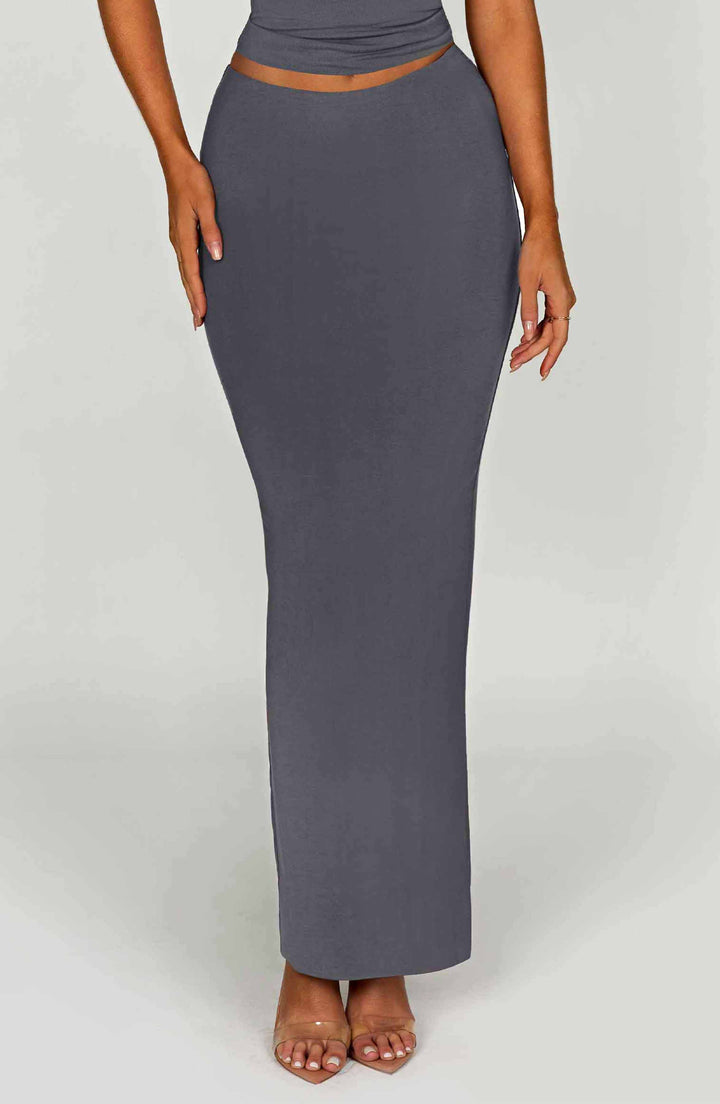 Yüksek Bel Bodycon Kalem Etek Set – Antrasit